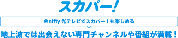 @nifty光テレビでスカパー！も楽しめる