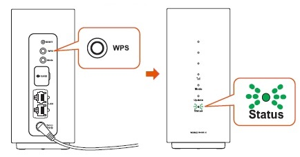 本製品のWPSボタンを数秒押します。